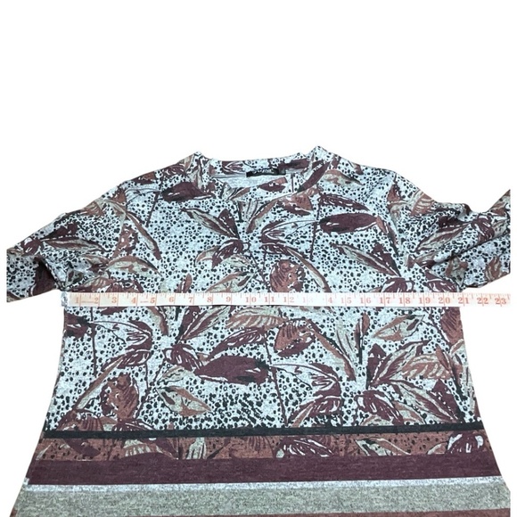 PAPA VANCOUVER Half Sleeve Crew Neck Knit Sweater Burgundy / Beige / Brown XXL - Picture 6 of 9